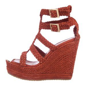 JIMMY CHOO Braided Platform Wedges